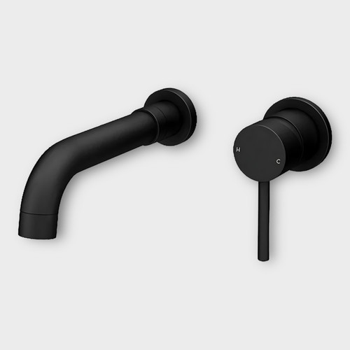 Basin sink wall - mounted, black