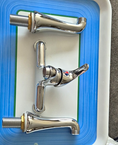 Wall mounted chrome bath - chrome, mixer