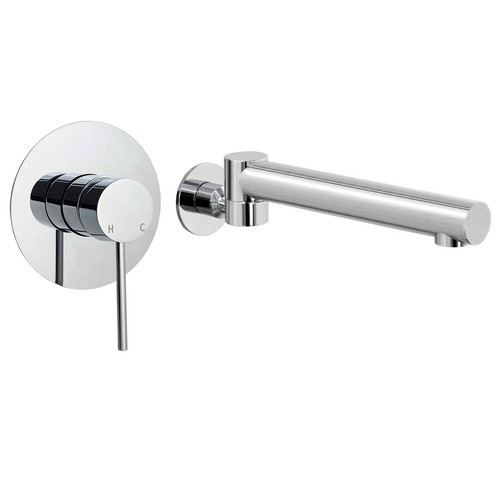 Chrome round bath spout - round,
