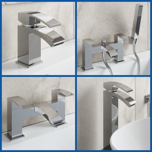Modern bathroom tap set square - modern,