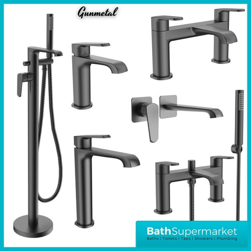 Gun metal bathroom basin - bathroom, taps