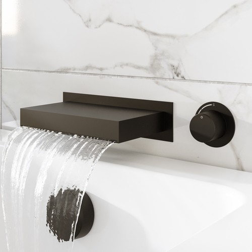 Black wall mounted bath - wall,