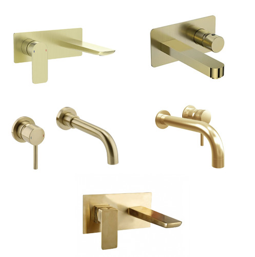 Brushed brass basin mixer - basin,
