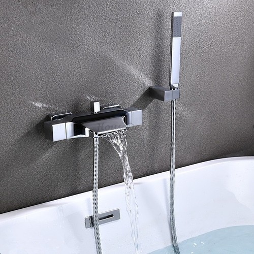 Modern wide waterfall bath - modern,
