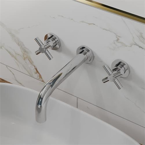 Wall mounted basin - wall, tap