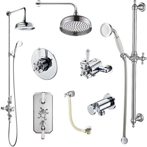 Traditional chrome bath - traditional, shower