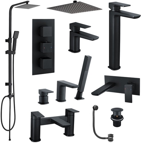 Matt black square modern - matt,
